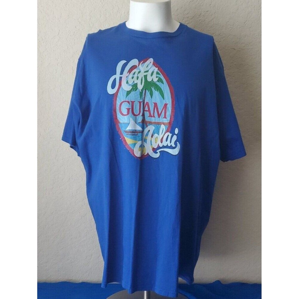 Port & Company Hafa Adai Guam Graphic T-Shirt - Blue (Size 3XL)